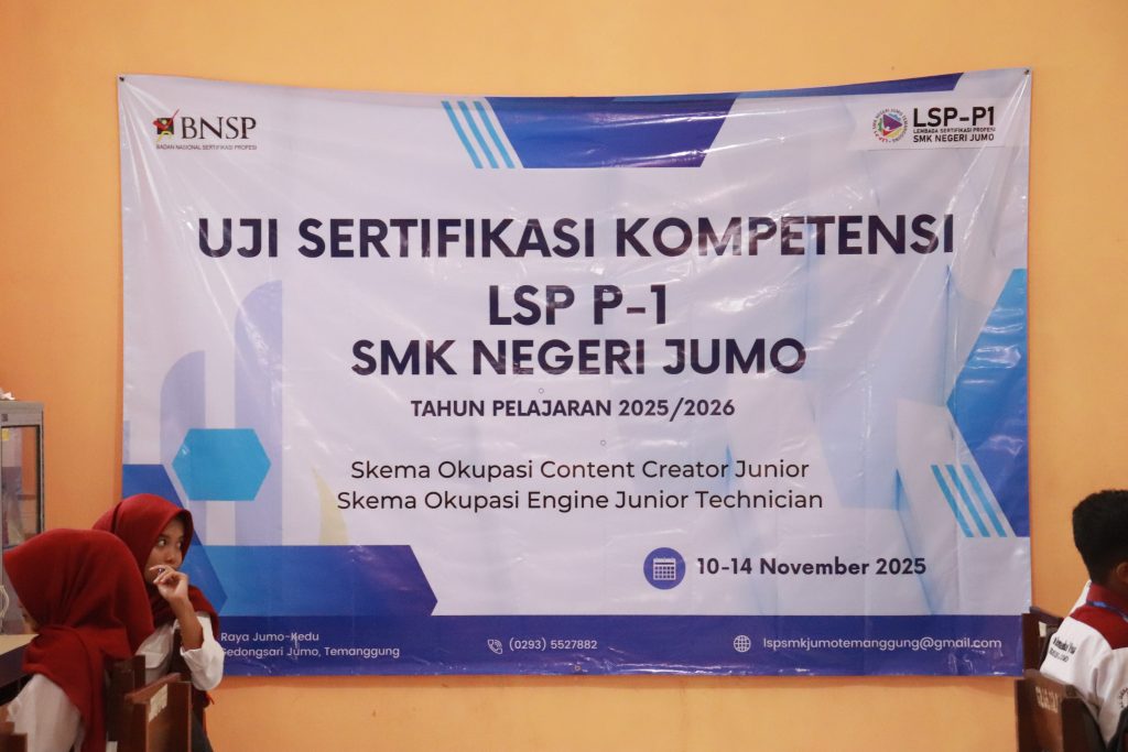 Pelaksanaan Uji Sertifikasi Kompetensi di LSP SMK Negeri Jumo 10–14 November 2025