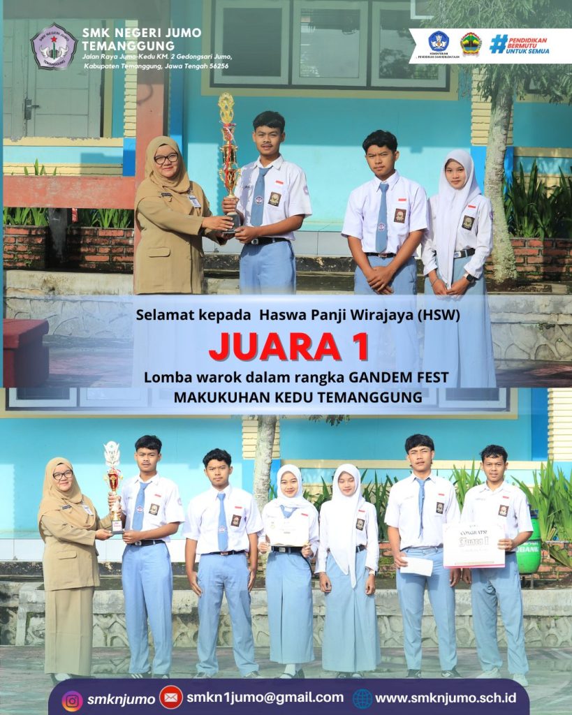 Tim Tari SMK Negeri Jumo Raih Juara 1 pada Ajang Gandem Fest