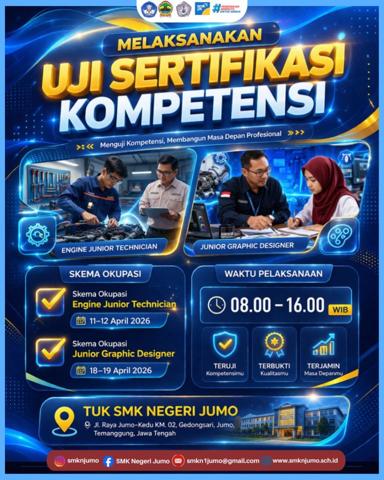Uji Sertifikasi Kompetensi SMK N Jumo tahun 2026