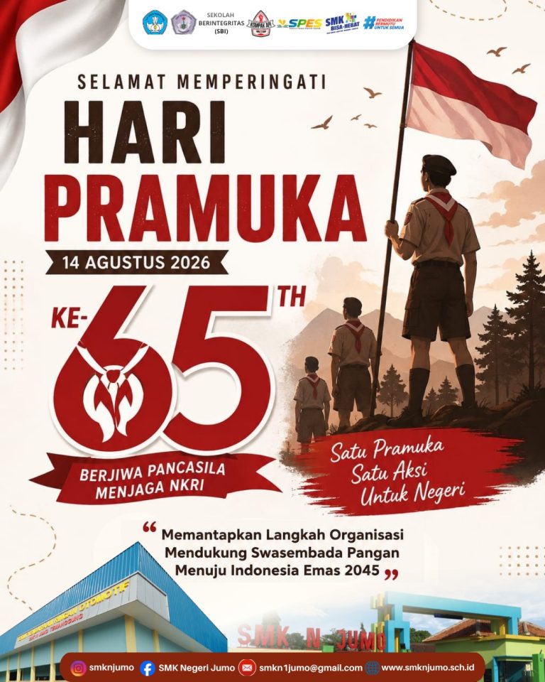 Upacara Hari Pramuka ke-65 di SMK Negeri Jumo: Meneladani Sejarah, Menguatkan Karakter, dan Menyongsong Masa Depan